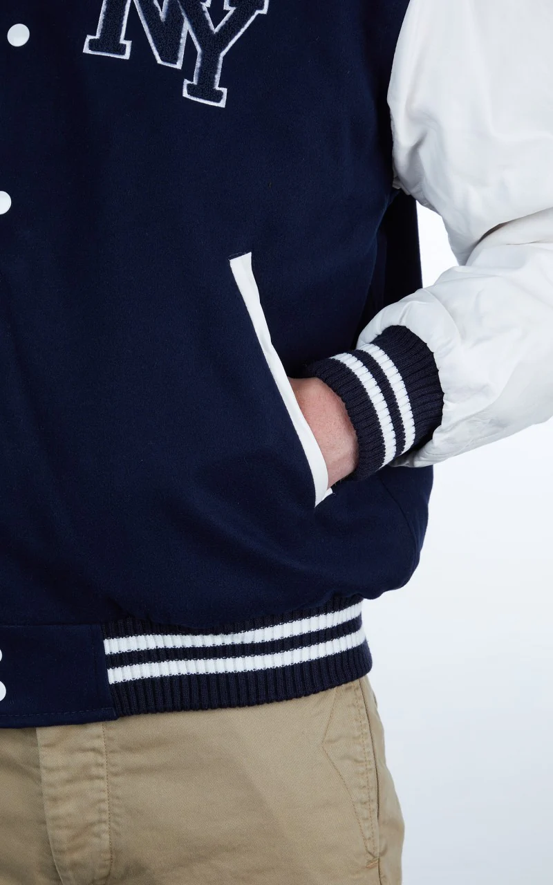 Military Surplus Varsity Jacket Navy/White - Image 7