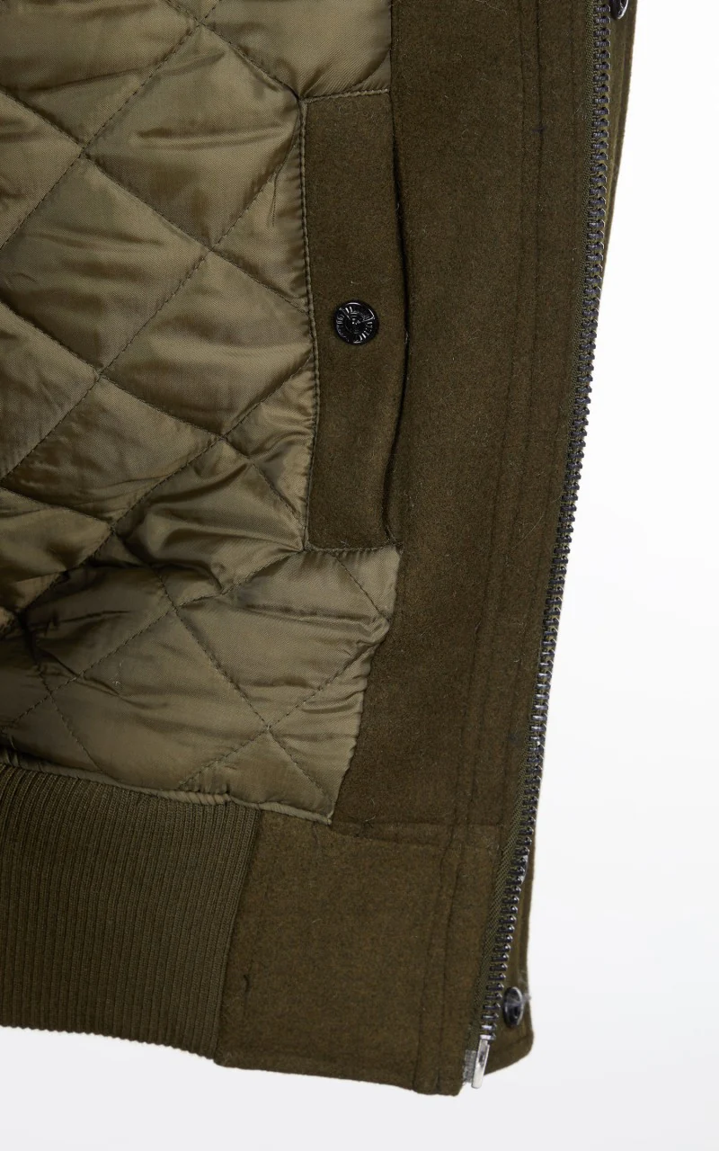 Military Surplus Varsity Jacket Olive - Image 9