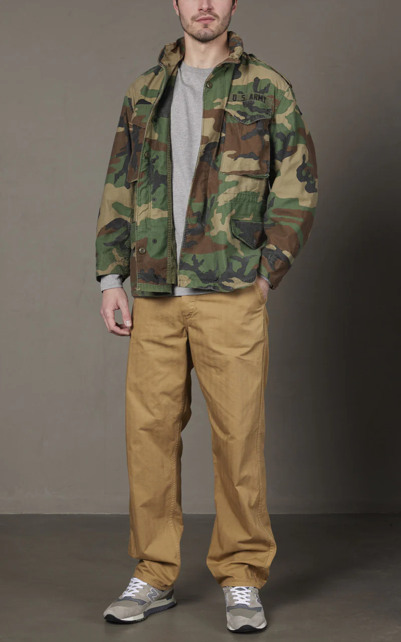 Military Surplus Vintage M-65 US Field Jacket Woodland - Image 2