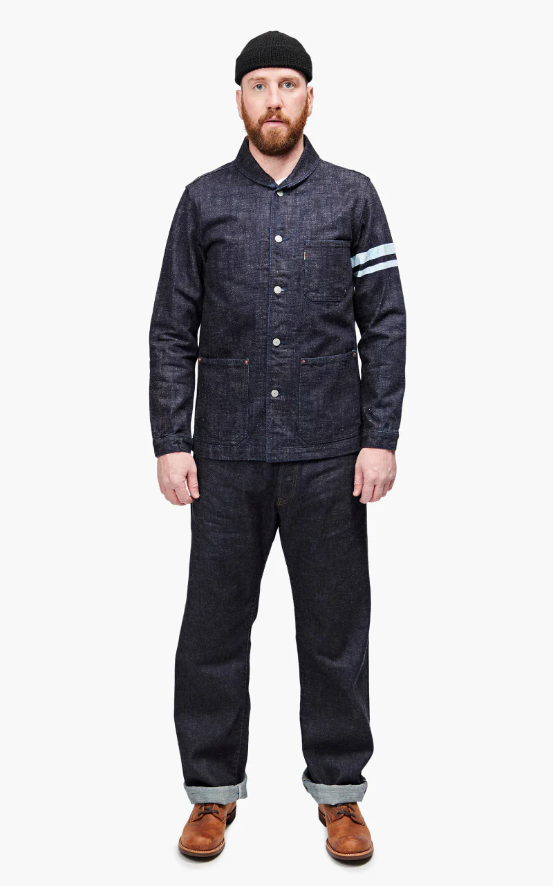 Momotaro Jeans 03-087 Denim Coverall Jacket Indigo 16oz - Image 2