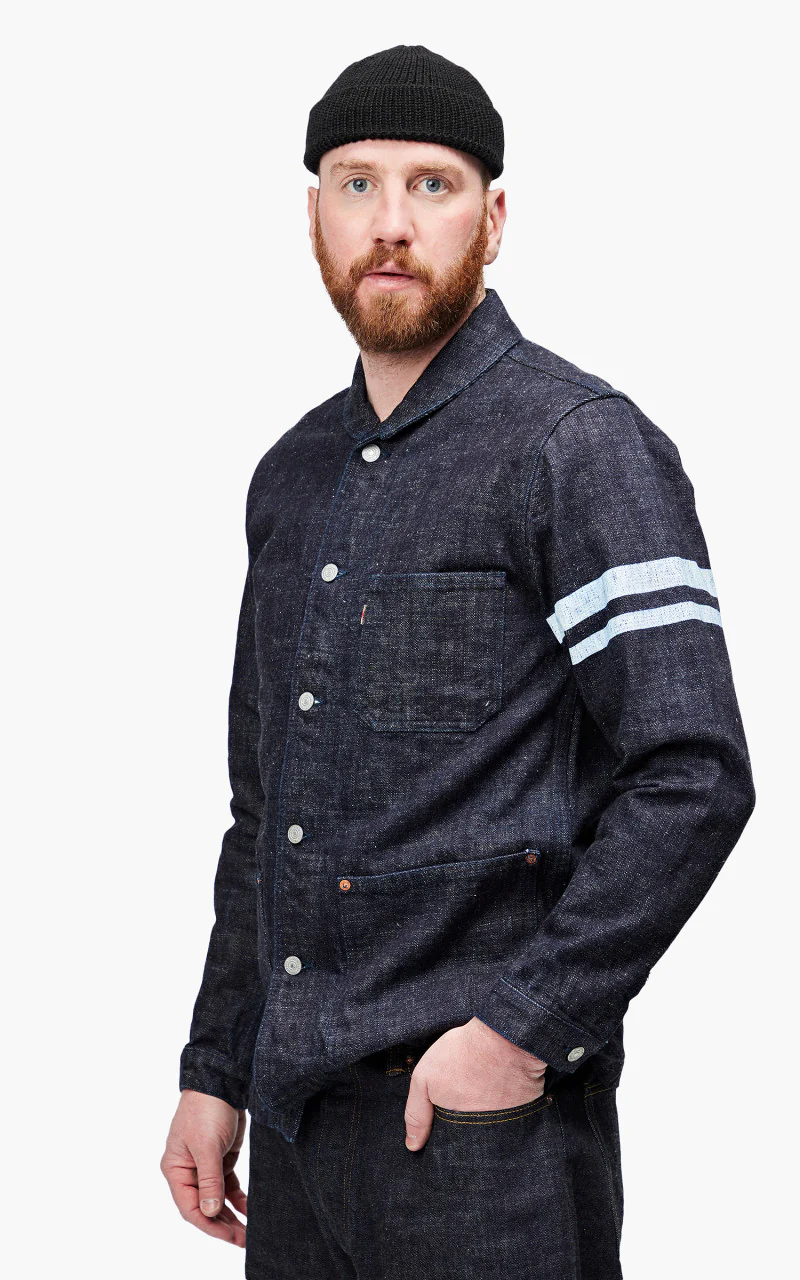 Momotaro Jeans 03-087 Denim Coverall Jacket Indigo 16oz - Image 4