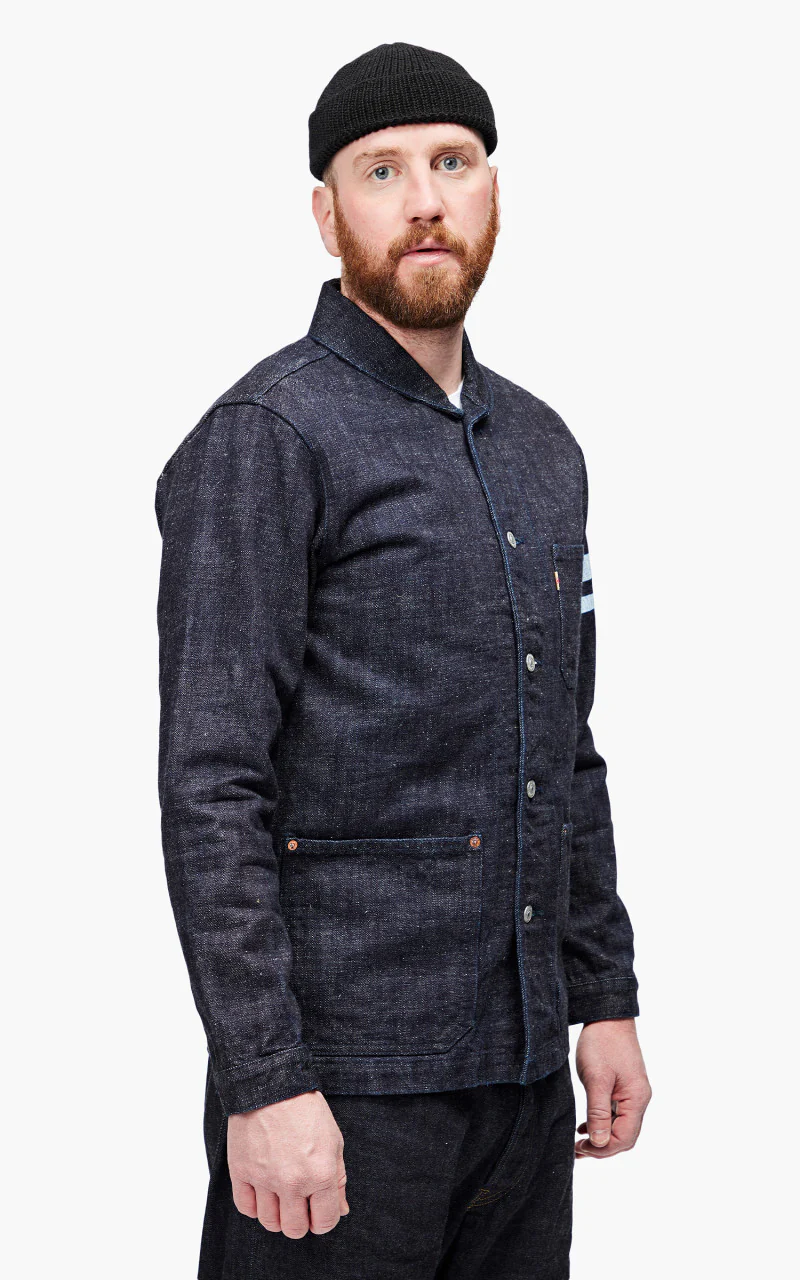 Momotaro Jeans 03-087 Denim Coverall Jacket Indigo 16oz - Image 5
