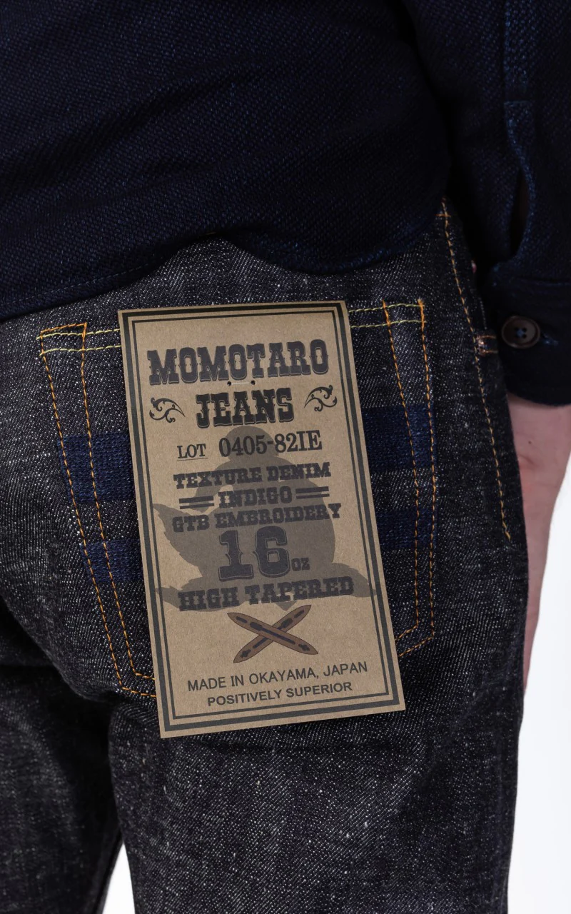 Momotaro Jeans 0405-82IE Indigo Selvedge Texture Denim GTB Embroidery 16oz - Image 6