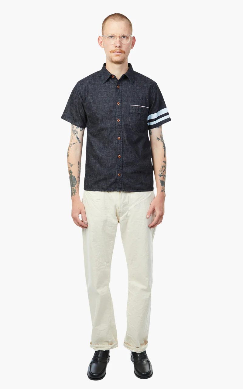 Momotaro Jeans 06-112 Selvedge Shirt Indigo 8oz - Image 2