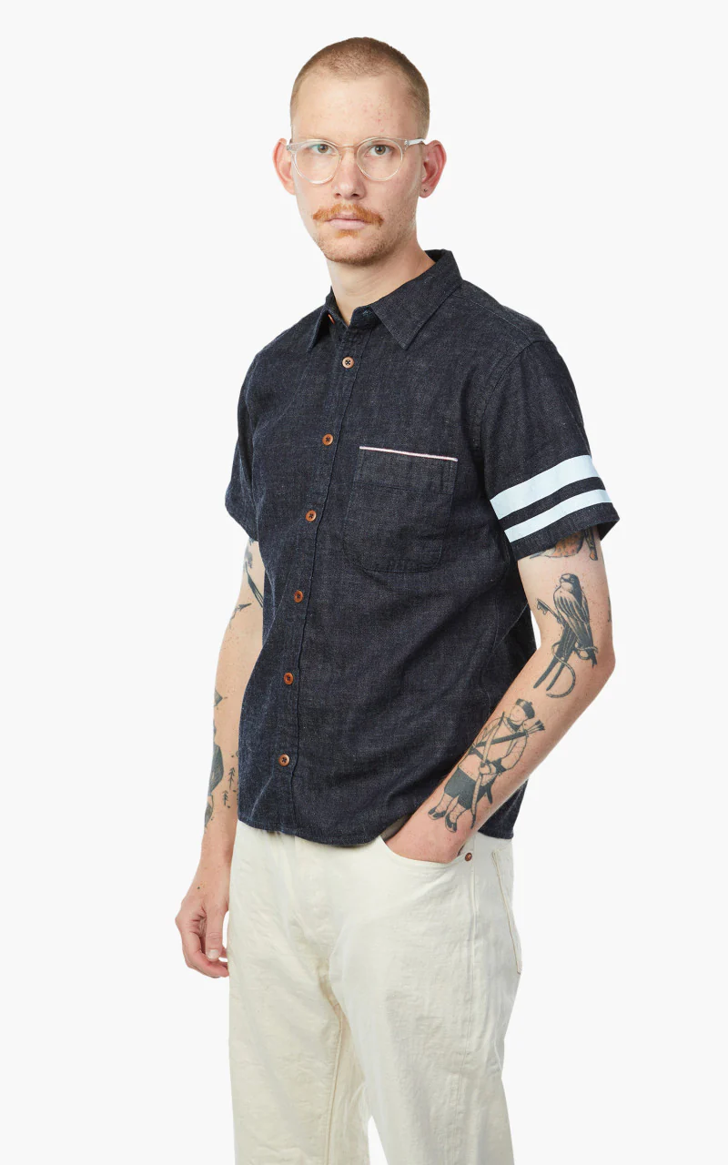 Momotaro Jeans 06-112 Selvedge Shirt Indigo 8oz - Image 3