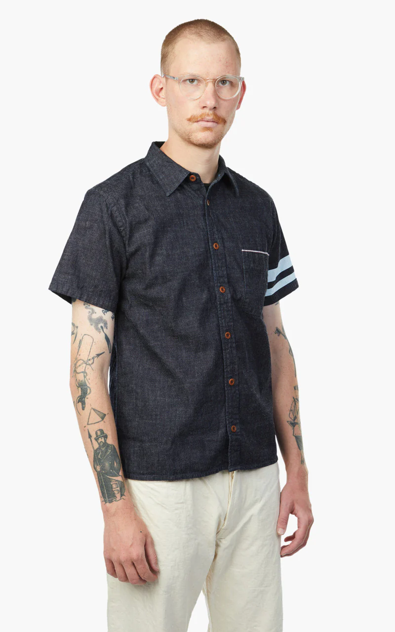 Momotaro Jeans 06-112 Selvedge Shirt Indigo 8oz - Image 5