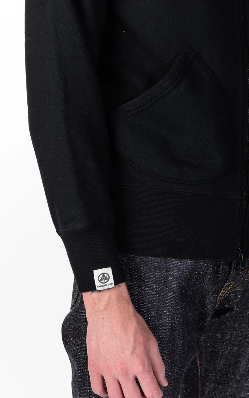 Momotaro Jeans 07-044 Heavyweight Hoodie Black GTB - Image 6