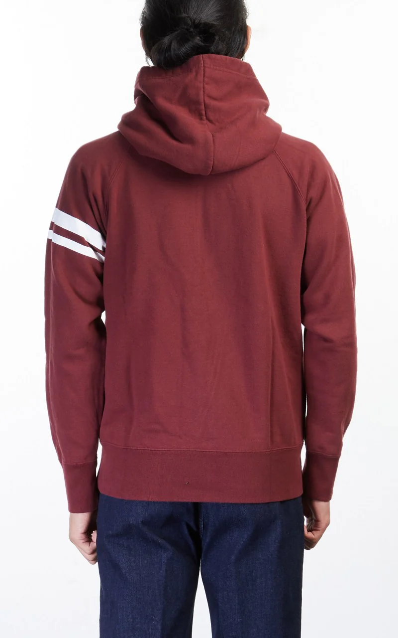 Momotaro Jeans 07-044 Heavyweight Hoodie Burgundy GTB - Image 5