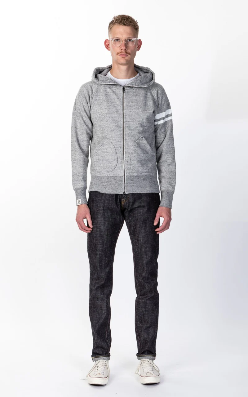 Momotaro Jeans 07-044 Heavyweight Hoodie Grey GTB - Image 2