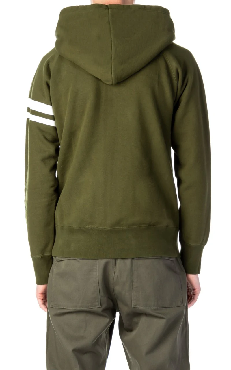Momotaro Jeans 07-044 Heavyweight Hoodie Olive Drab GTB - Image 3