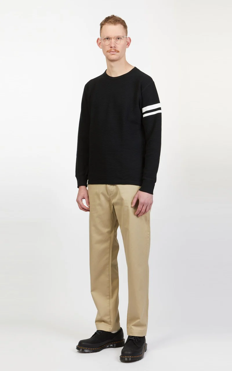Momotaro Jeans 07-079 Thermal T-Shirt Longsleeve Black - Image 3