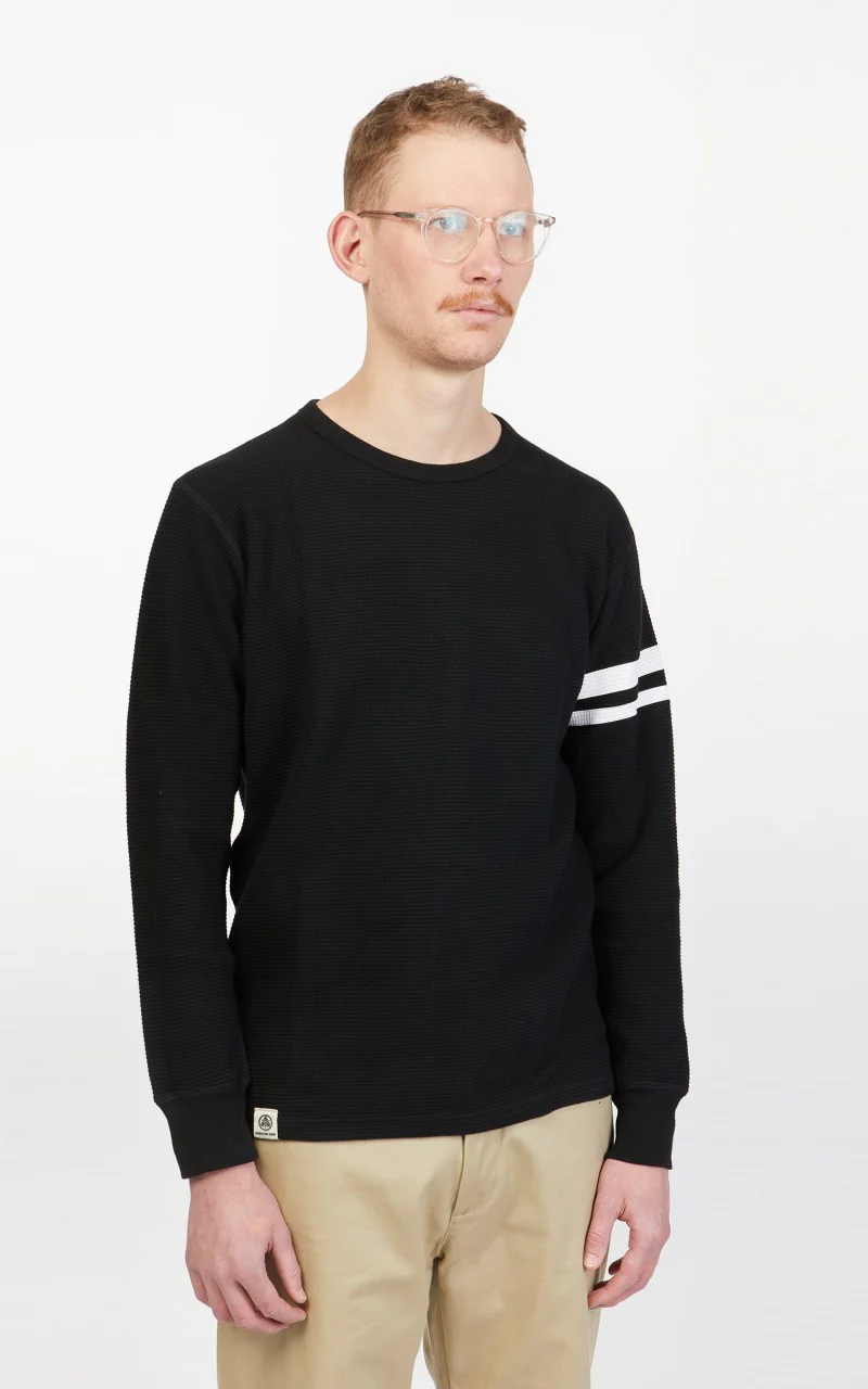 Momotaro Jeans 07-079 Thermal T-Shirt Longsleeve Black - Image 5