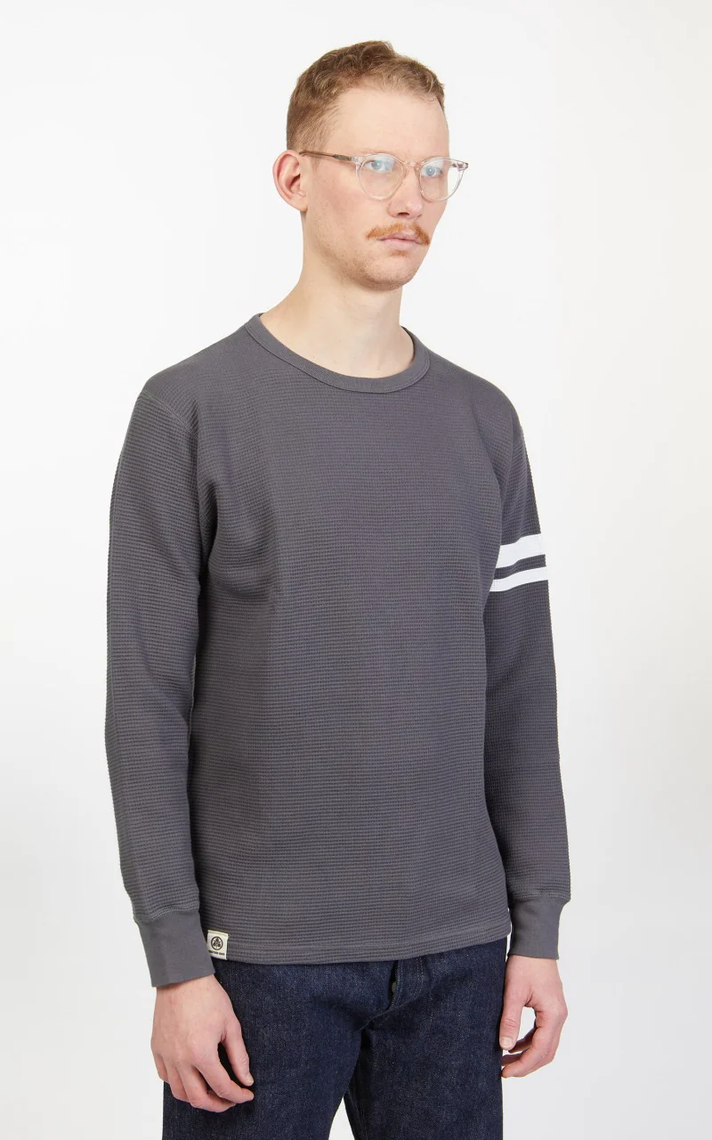 Momotaro Jeans 07-079 Thermal T-Shirt Longsleeve Grey - Image 5