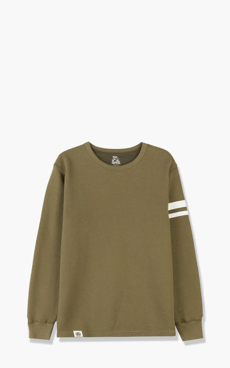Momotaro Jeans 07-079 Thermal T-Shirt Longsleeve Olive Drab