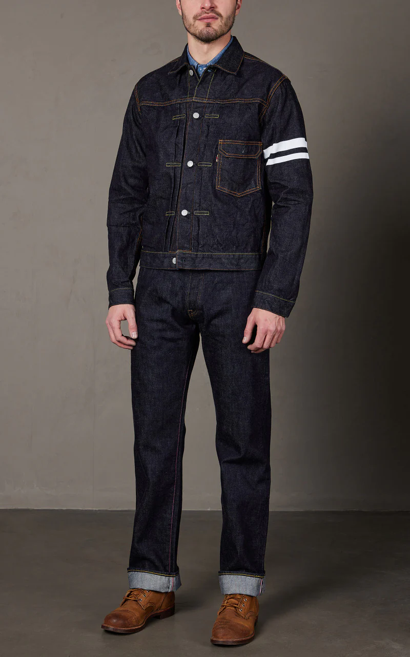 Momotaro Jeans 1105SP Type 1 Denim Jacket Rinsed Indigo 15.7oz - Image 2