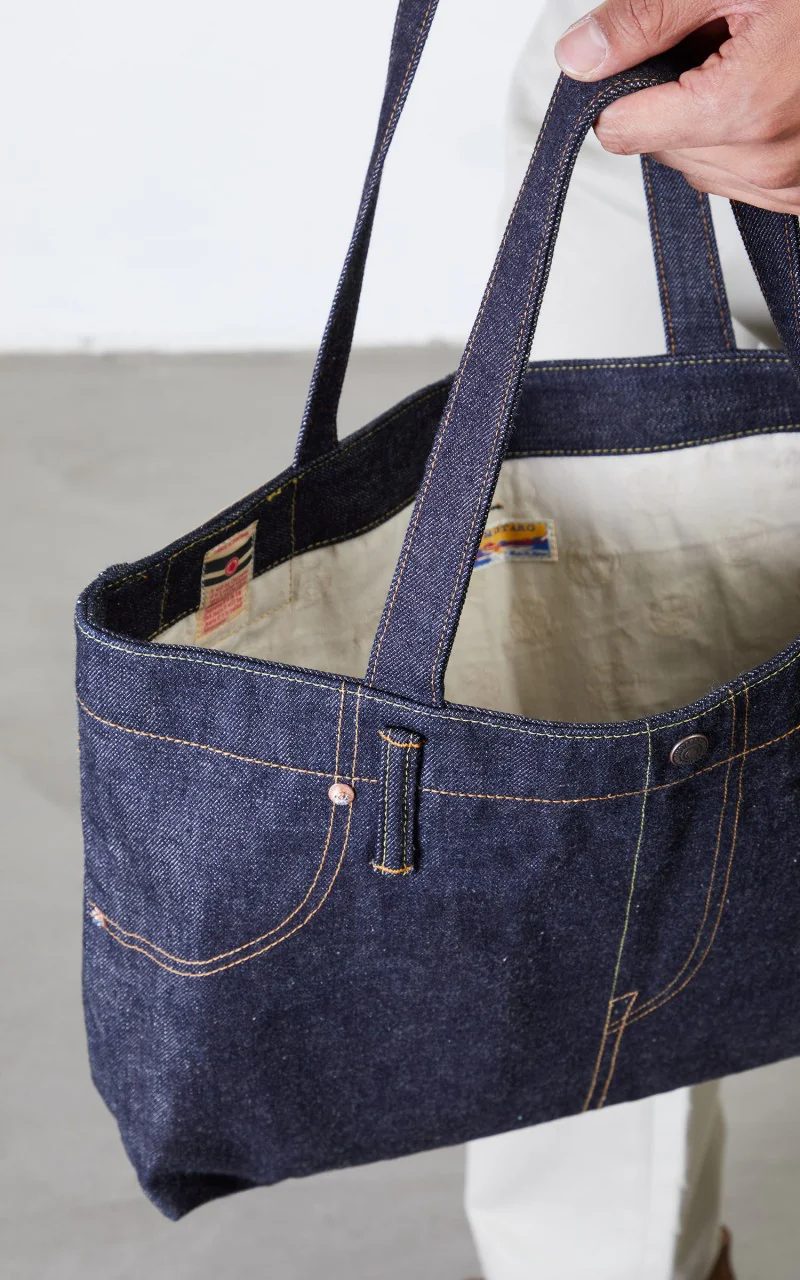 Momotaro Jeans B-11-S Denim Tote Bag Indigo - Image 5