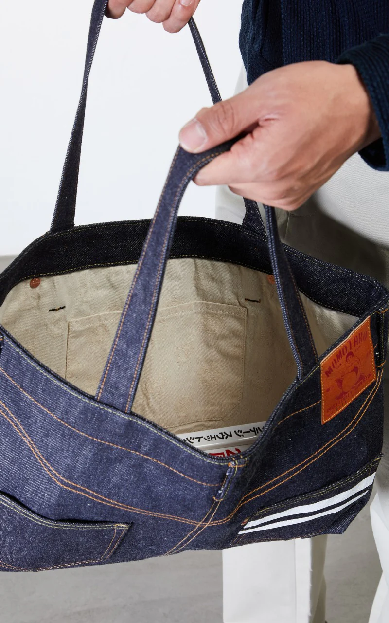 Momotaro Jeans B-11-S Denim Tote Bag Indigo - Image 6