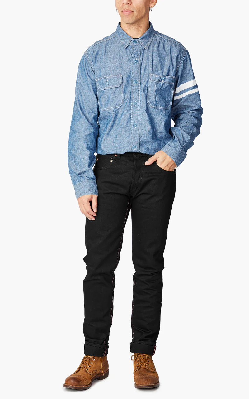 Momotaro Jeans B0306-SP Zimbabwe Cotton Black x Black GTB 15.7oz - Image 4