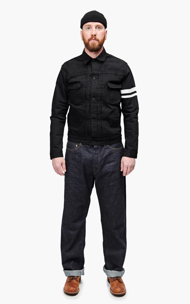 Momotaro Jeans B2105SP-5 GTB Denim Jacket Black 15.7oz - Image 2