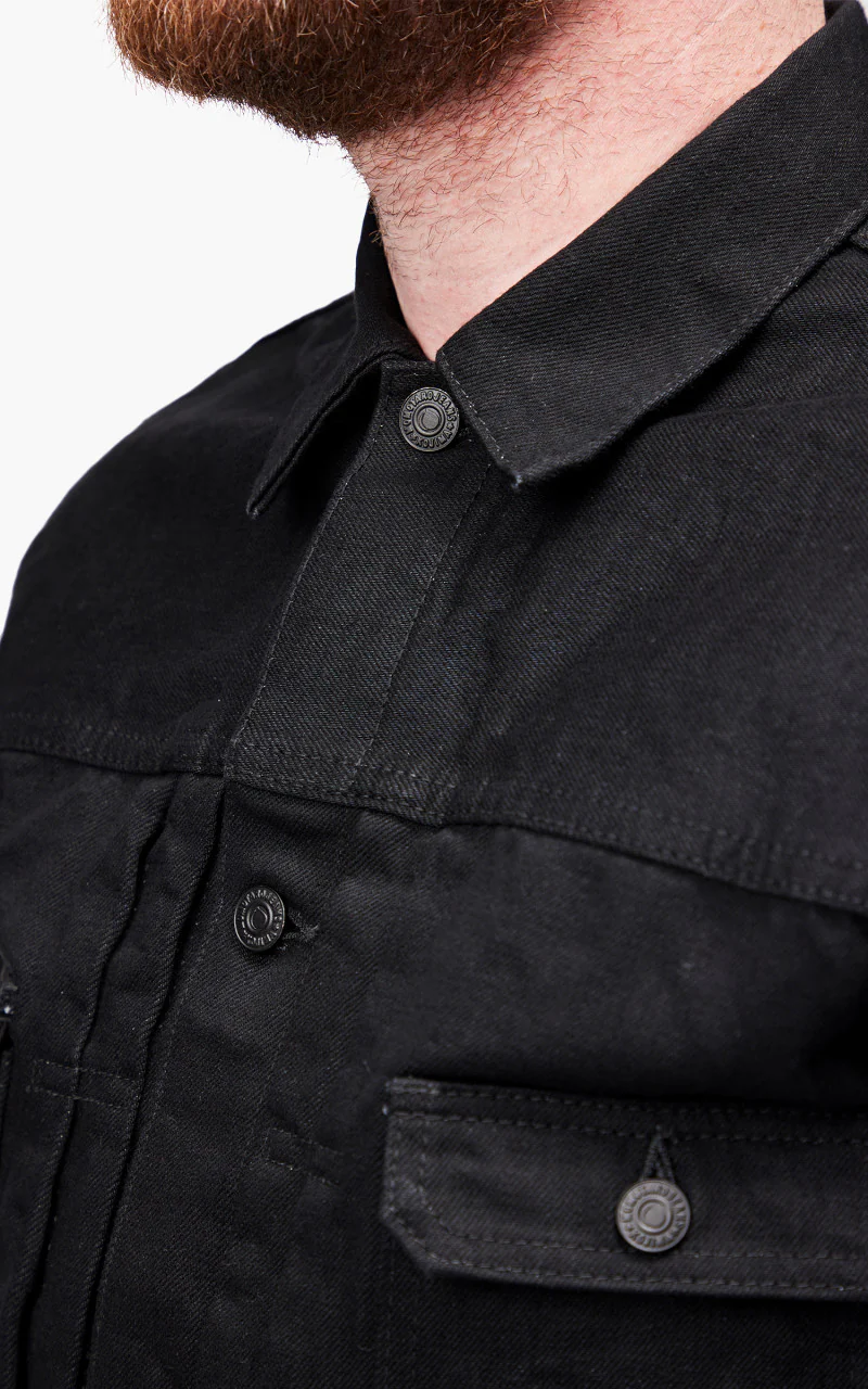 Momotaro Jeans B2105SP-5 GTB Denim Jacket Black 15.7oz - Image 3
