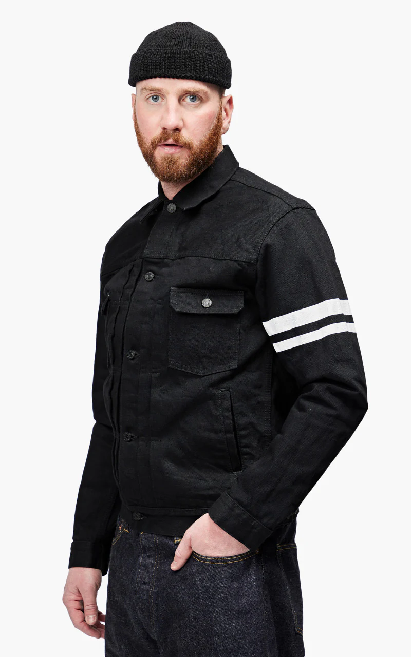 Momotaro Jeans B2105SP-5 GTB Denim Jacket Black 15.7oz - Image 4