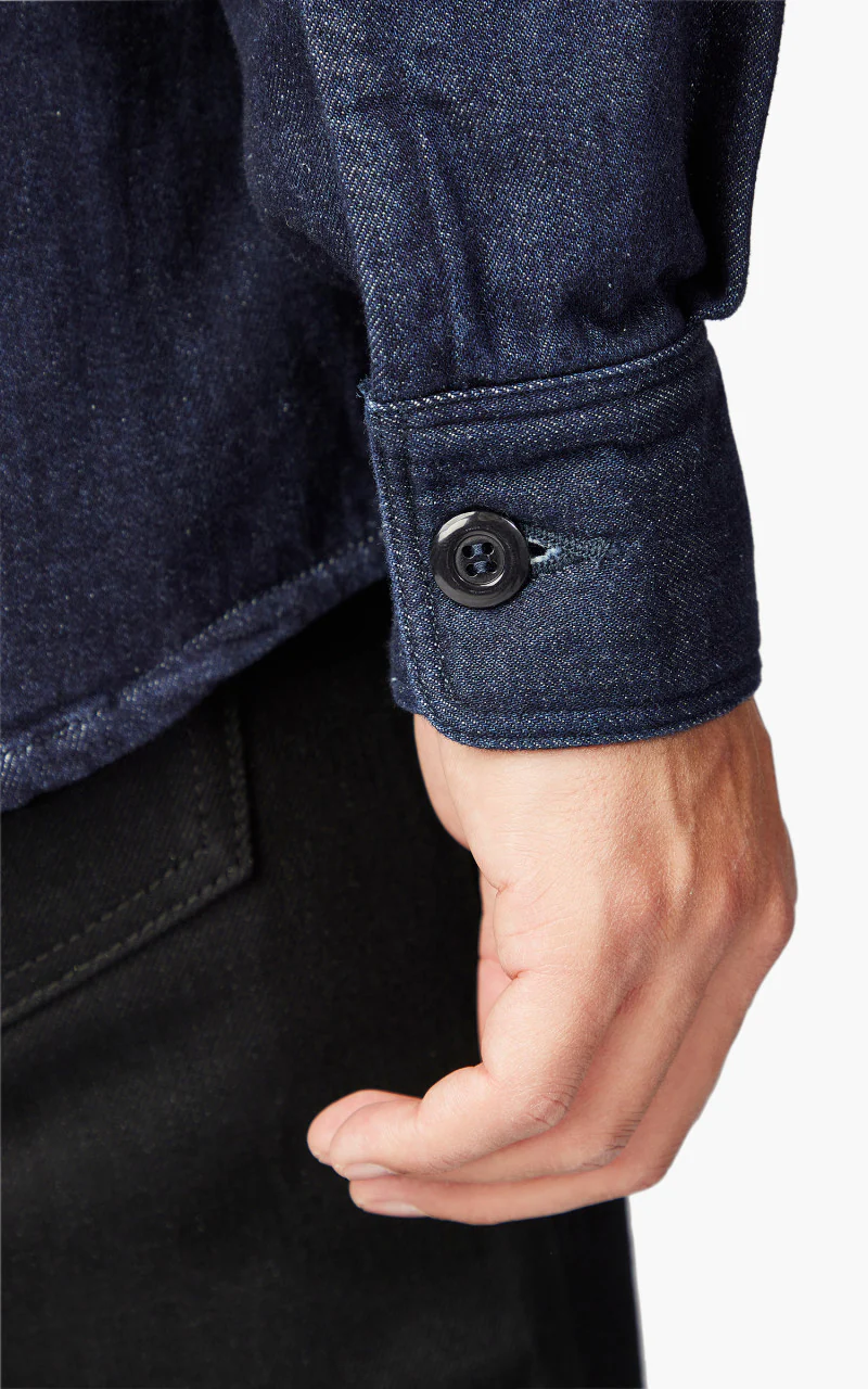 Momotaro Jeans Brushed Denim Shirt Indigo - Image 7