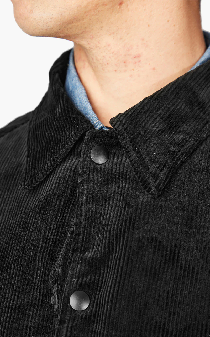 Momotaro Jeans Corduroy Coach Jacket Black - Image 7