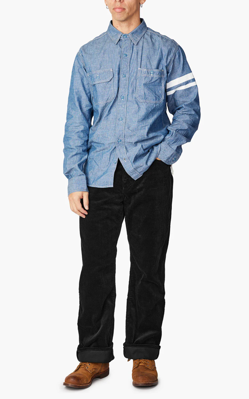 Momotaro Jeans Corduroy Wide Pants Black - Image 2