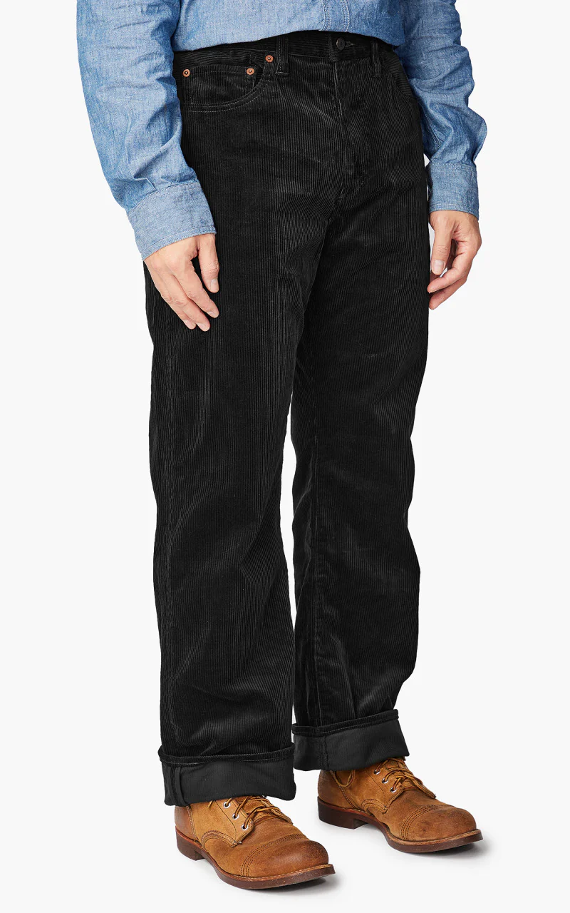 Momotaro Jeans Corduroy Wide Pants Black - Image 4