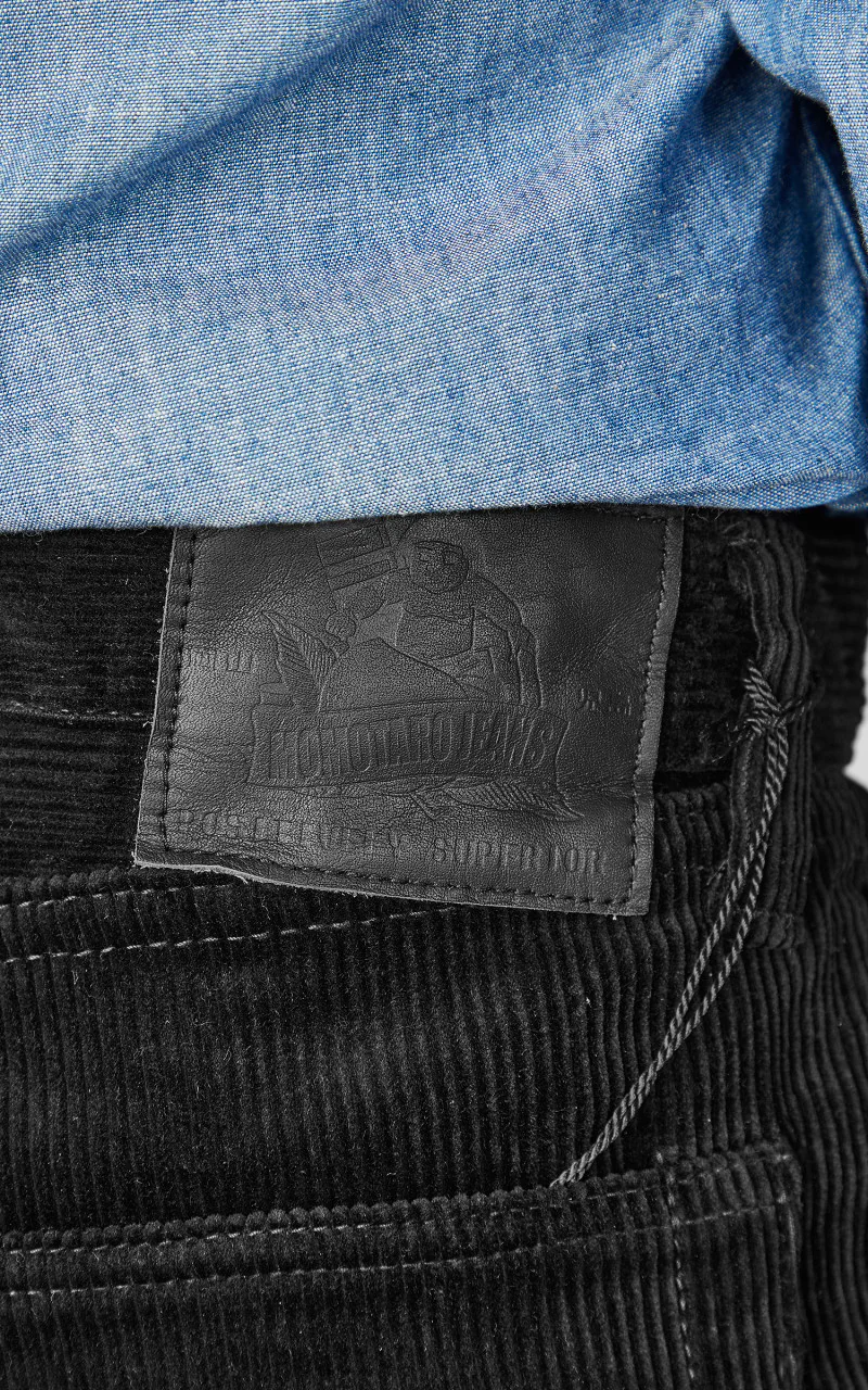 Momotaro Jeans Corduroy Wide Pants Black - Image 6