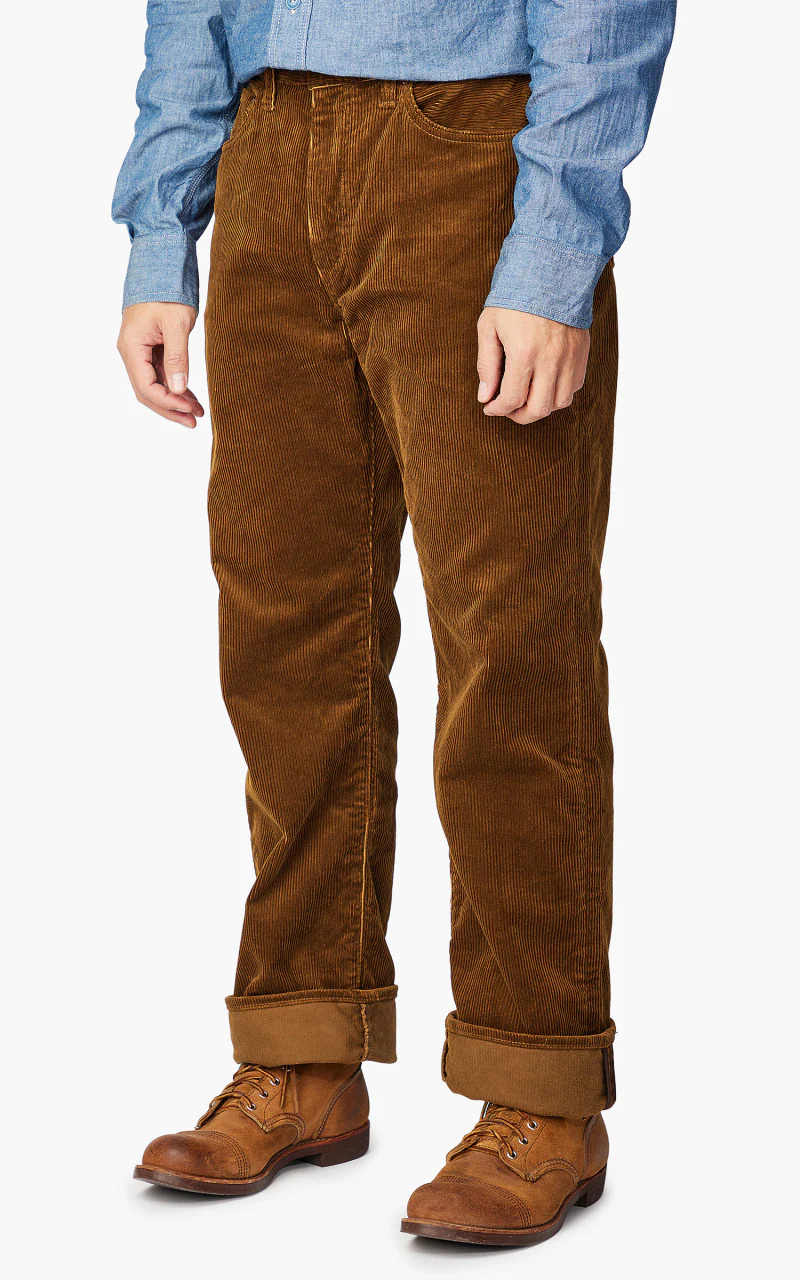 Momotaro Jeans Corduroy Wide Pants Brown - Image 4