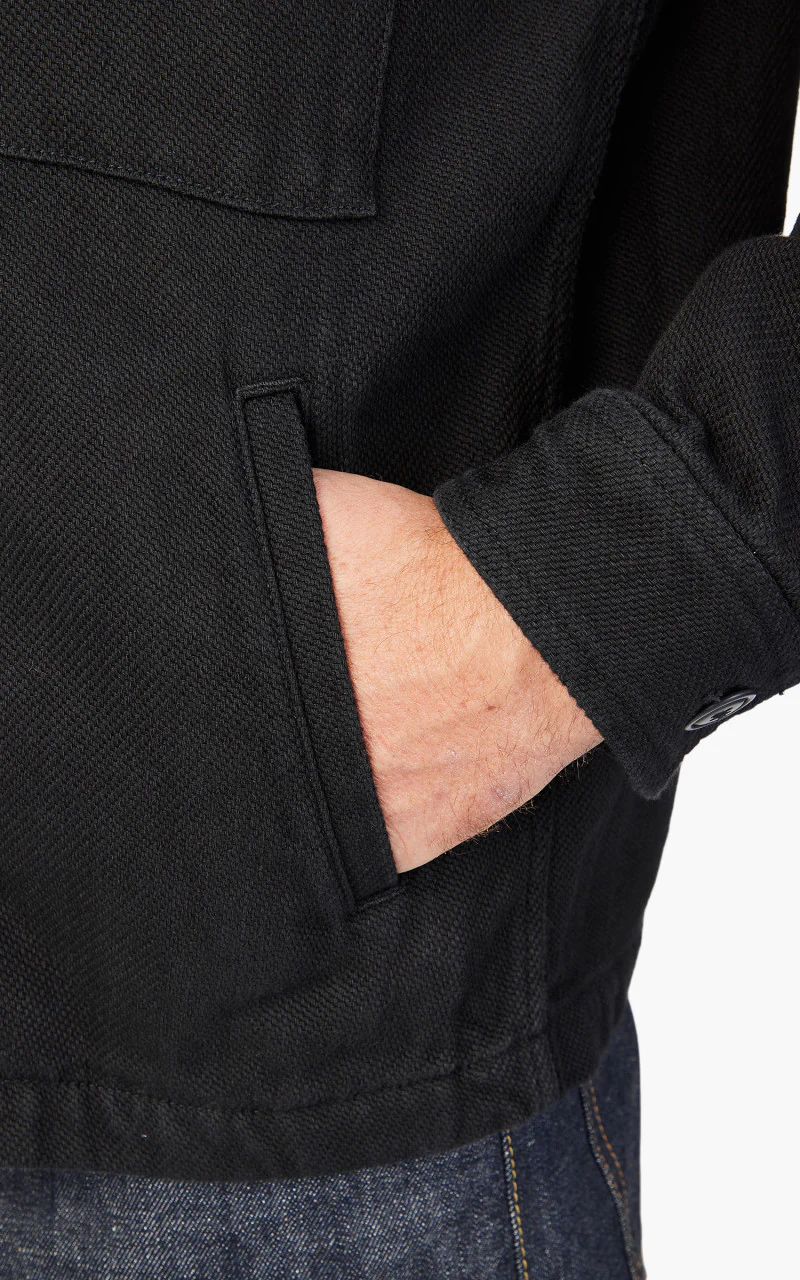 Momotaro Jeans GTB Black Dobby Military Jacket - Image 11