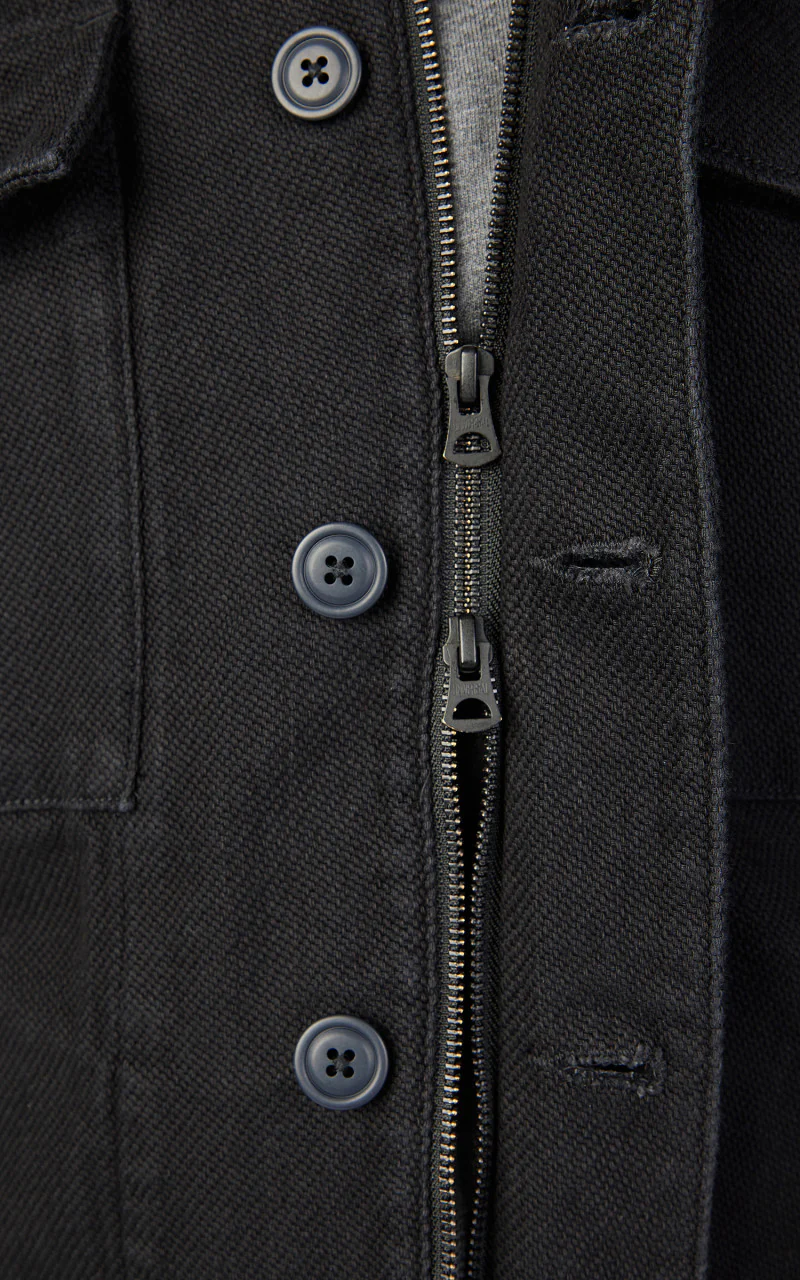 Momotaro Jeans GTB Black Dobby Military Jacket - Image 6