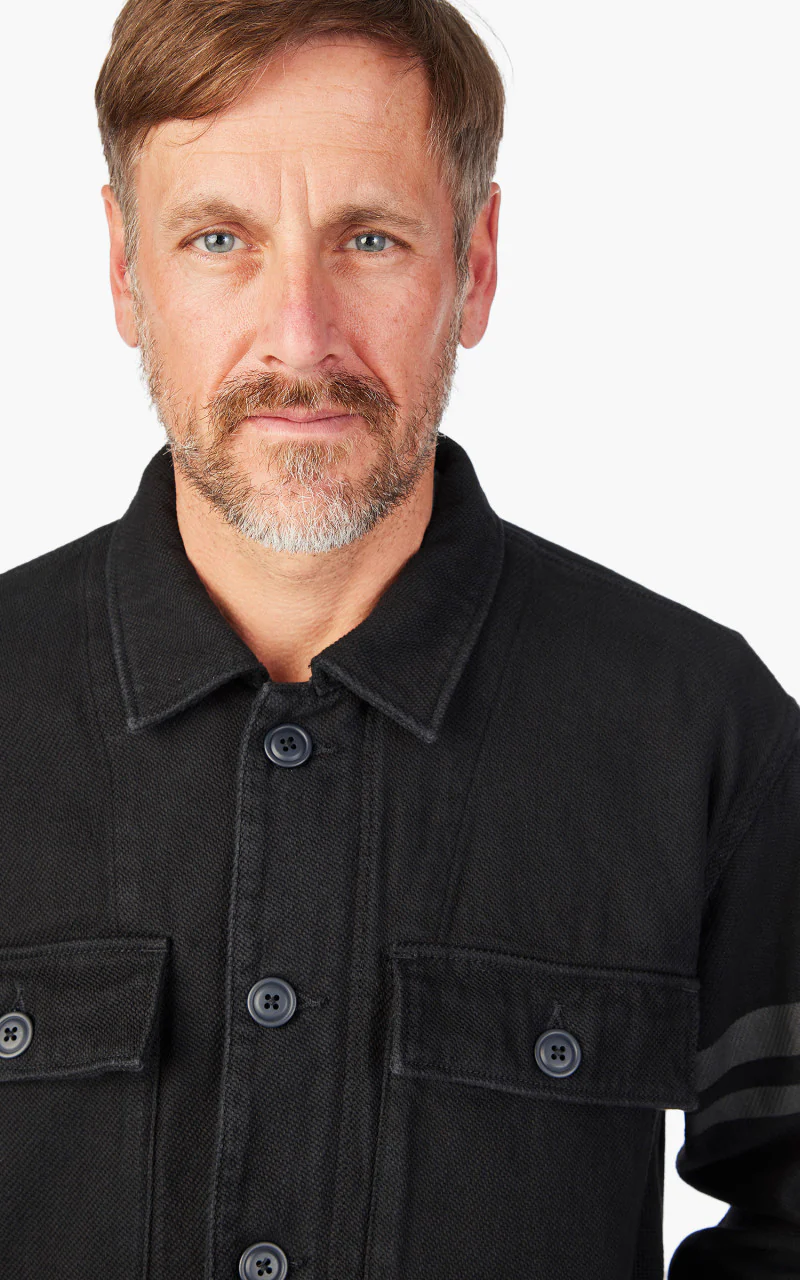 Momotaro Jeans GTB Black Dobby Military Jacket - Image 7