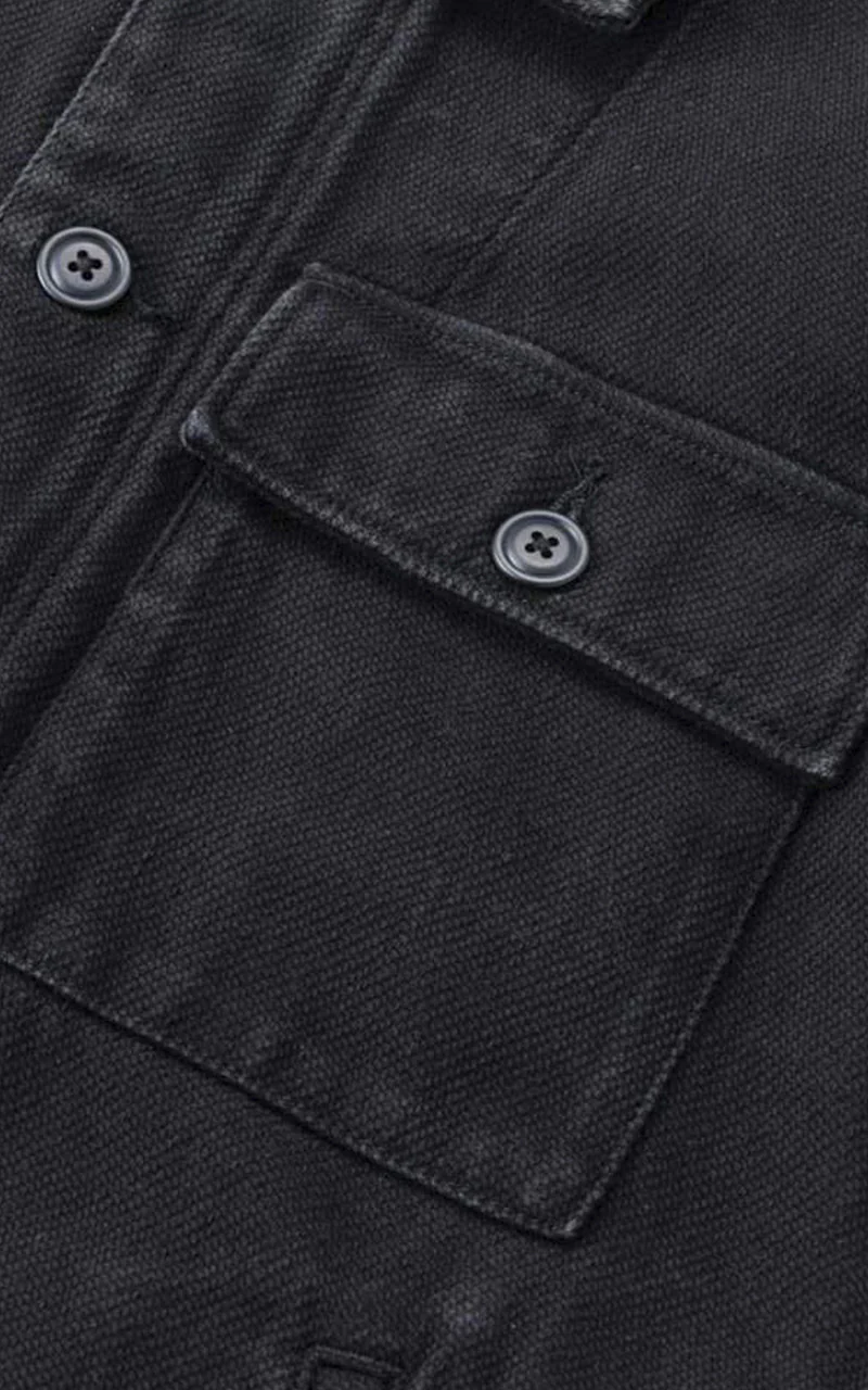 Momotaro Jeans GTB Black Dobby Military Jacket - Image 8