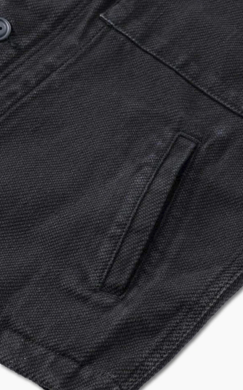 Momotaro Jeans GTB Black Dobby Military Jacket - Image 9