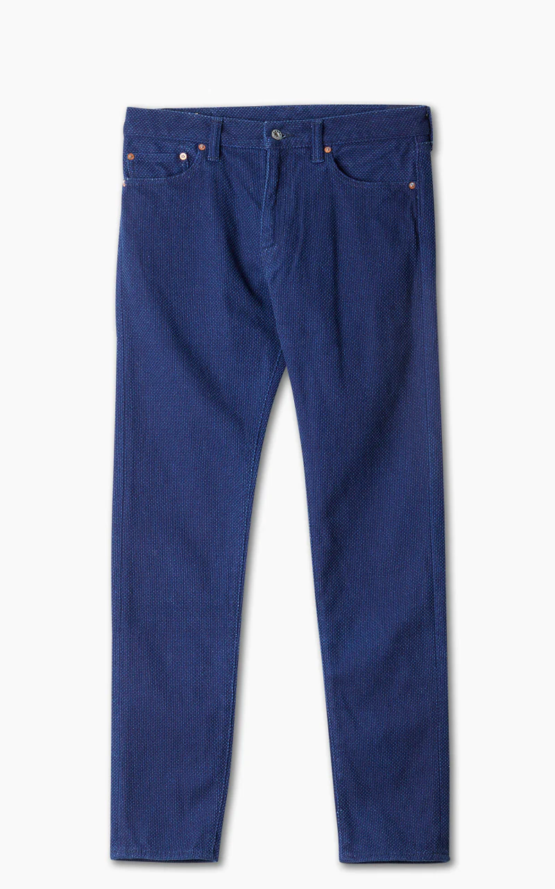 Momotaro Jeans Indigo Sashiko Narrow Tapered GTB Stripes Indigo - Image 2