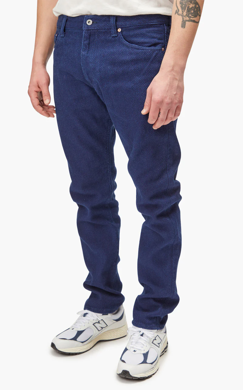 Momotaro Jeans Indigo Sashiko Narrow Tapered GTB Stripes Indigo - Image 4