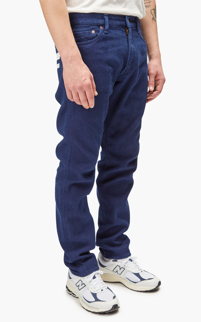 Momotaro Jeans Indigo Sashiko Narrow Tapered GTB Stripes Indigo - Image 5