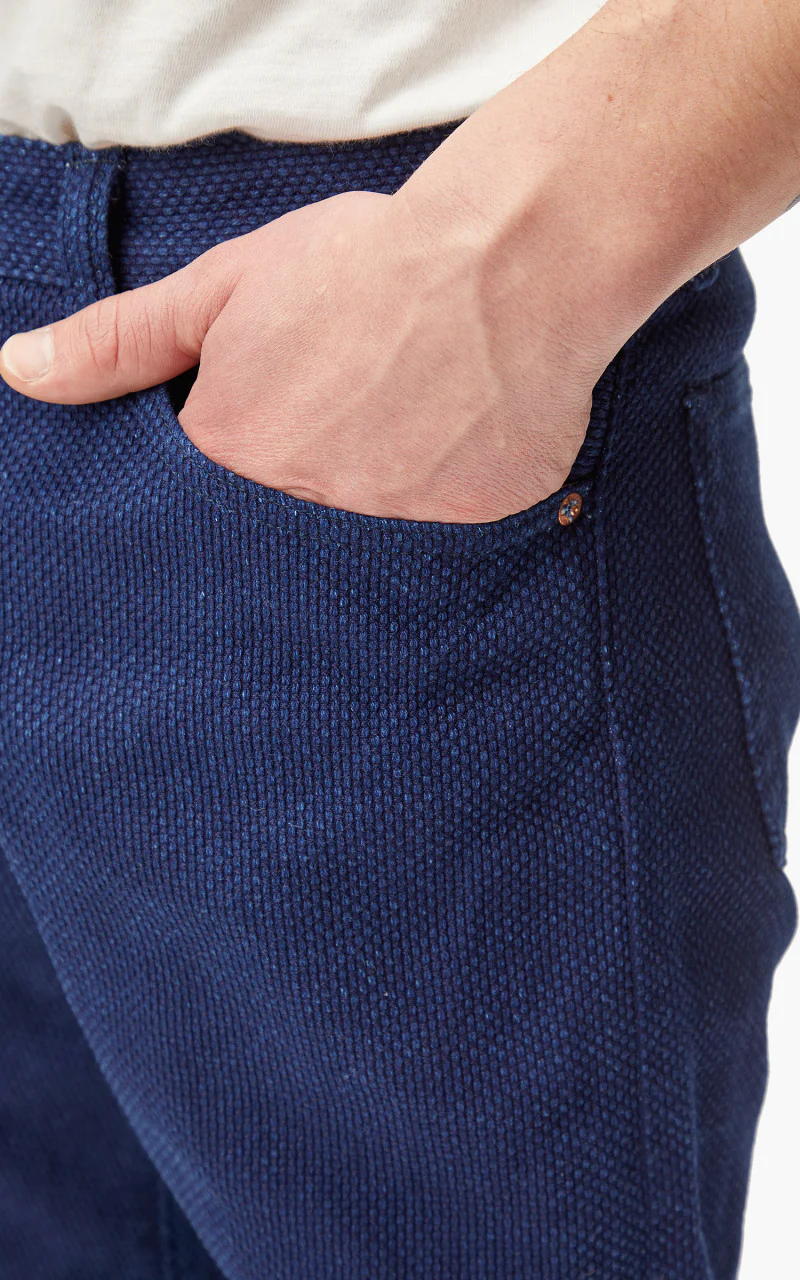 Momotaro Jeans Indigo Sashiko Narrow Tapered GTB Stripes Indigo - Image 7