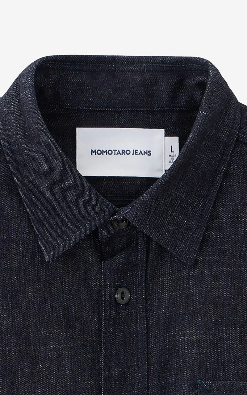 MOMOTARO JEANS MALS1000 Triple Stitch L/S Denim Shirt Indigo 8oz - Image 2
