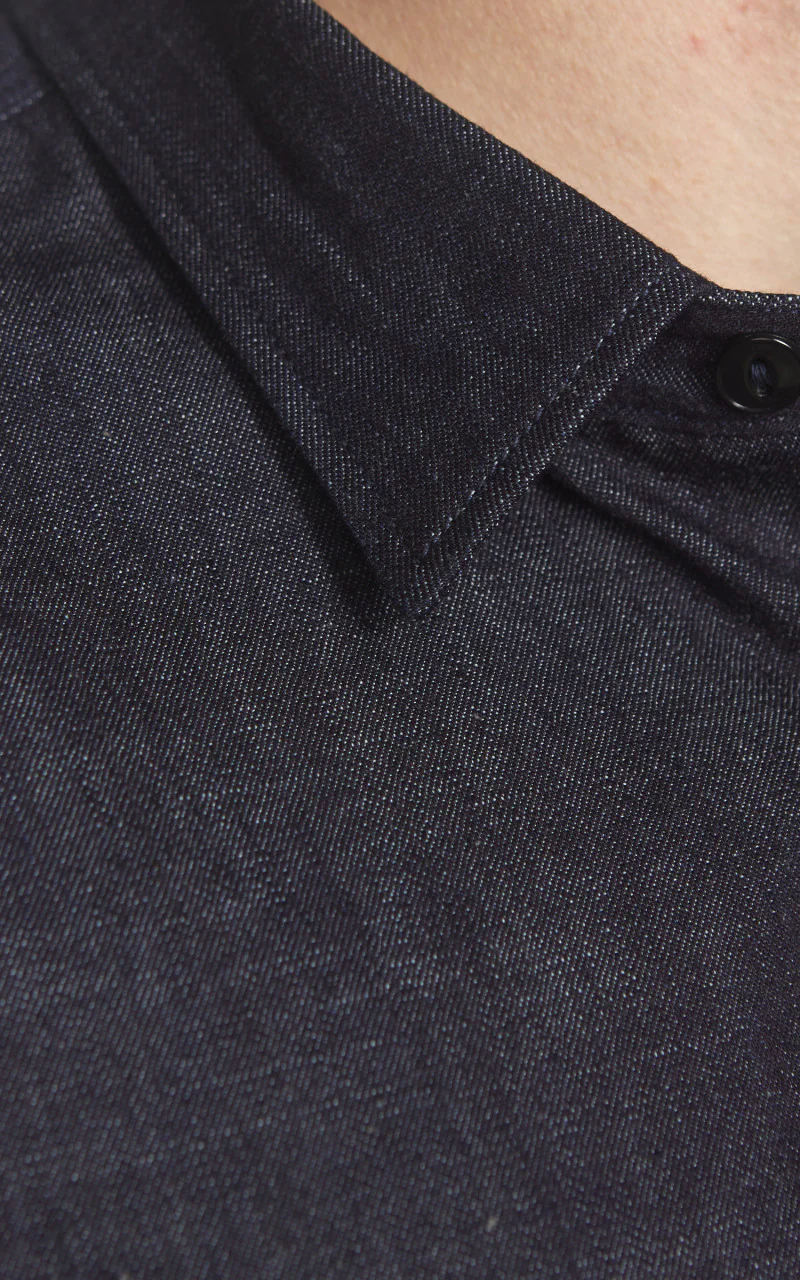 MOMOTARO JEANS MALS1000 Triple Stitch L/S Denim Shirt Indigo 8oz - Image 4
