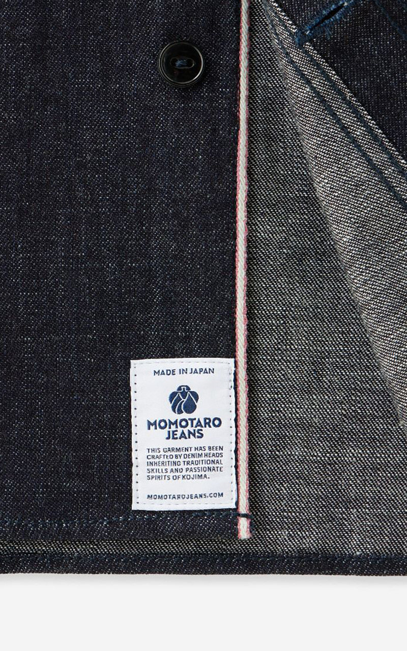 MOMOTARO JEANS MALS1000 Triple Stitch L/S Denim Shirt Indigo 8oz - Image 6