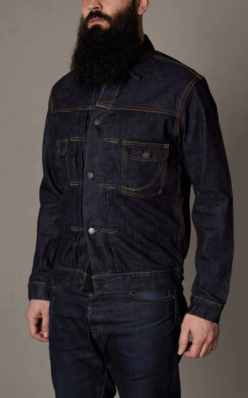 Momotaro Jeans MJ2103 Selvedge Denim Double Pocket Jacket Indigo 14.7oz - Image 4