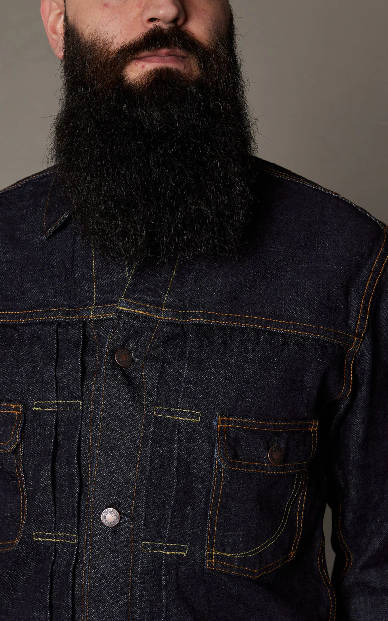 Momotaro Jeans MJ2103 Selvedge Denim Double Pocket Jacket Indigo 14.7oz - Image 6