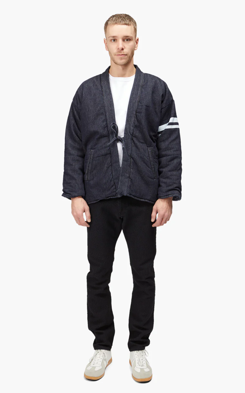 Momotaro Jeans MJK0020M23 Reversible Hanten Jacket Pique Indigo - Image 2