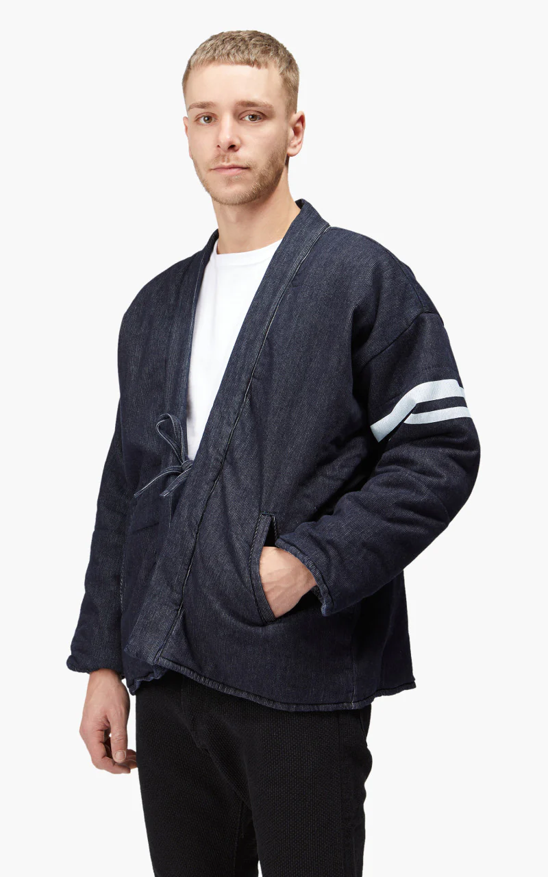 Momotaro Jeans MJK0020M23 Reversible Hanten Jacket Pique Indigo - Image 6