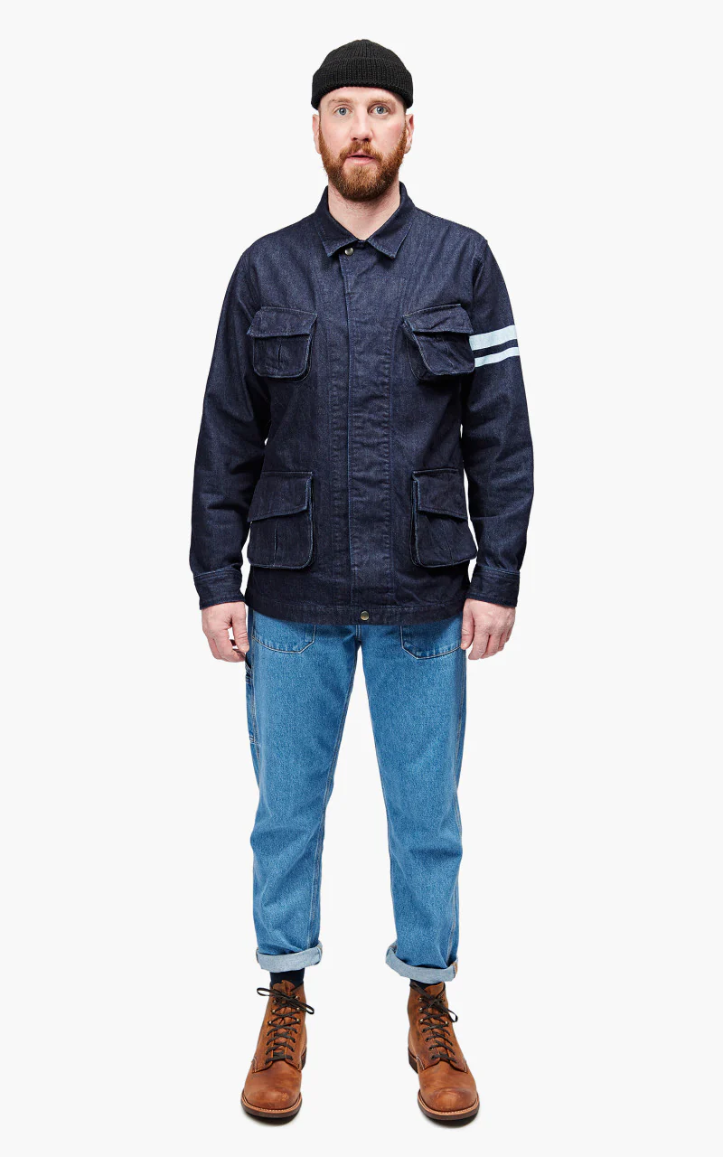Momotaro Jeans MJK0030M31 GTB Jungle Fatigue Denim Jacket Indigo 12oz - Image 2