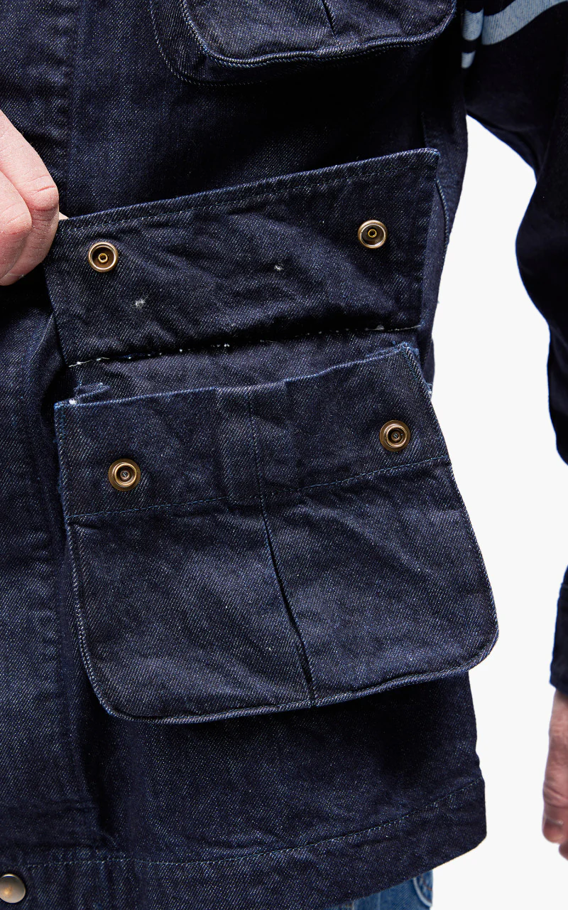 Momotaro Jeans MJK0030M31 GTB Jungle Fatigue Denim Jacket Indigo 12oz - Image 7
