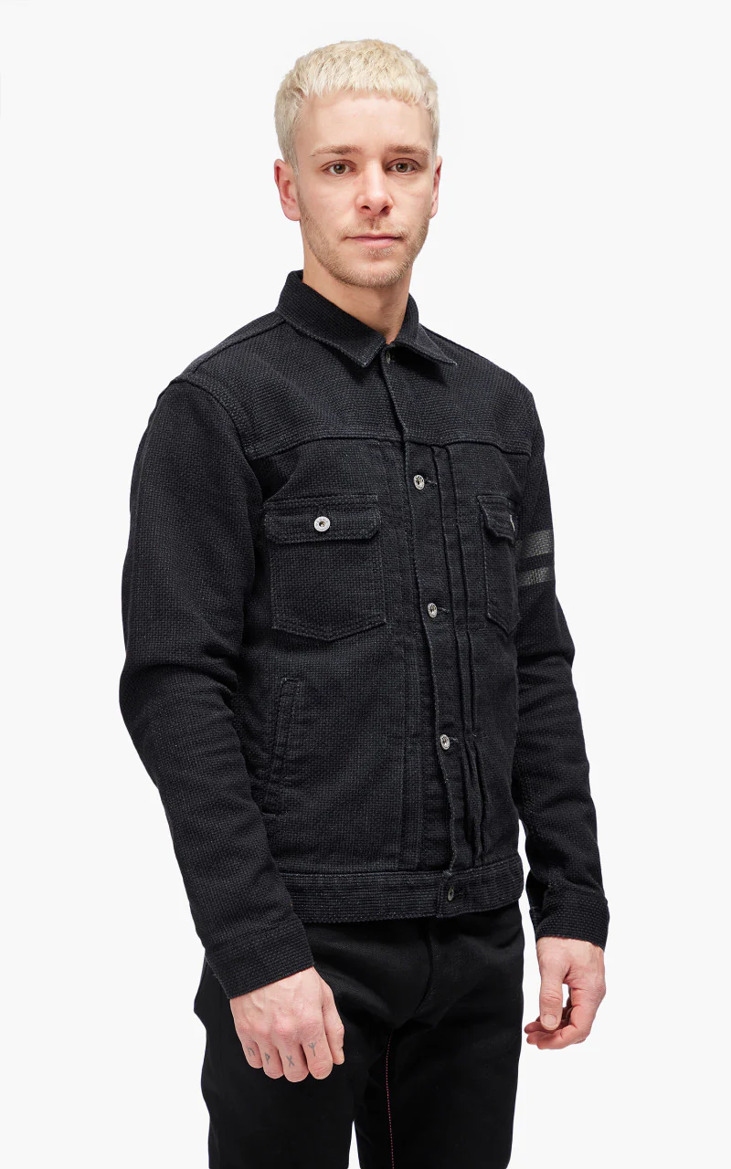 Momotaro Jeans MJK1040M23 Type 2 Jacket Super Heavy Sashiko Black 15oz - Image 5